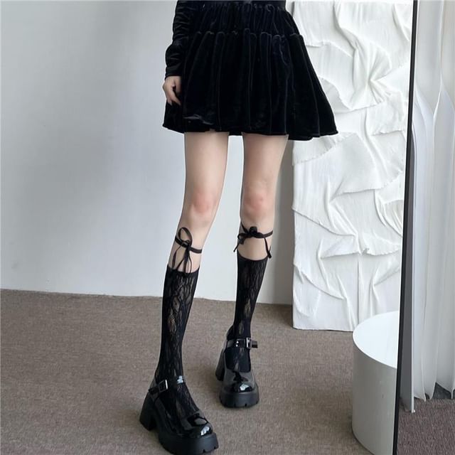 Lace Lace-Up Socks SpreePicky