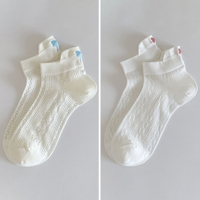 Bow Embroidery Socks Set SpreePicky