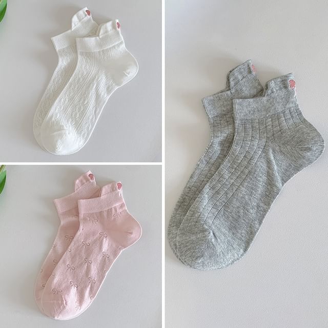 Bow Embroidery Socks Set SpreePicky