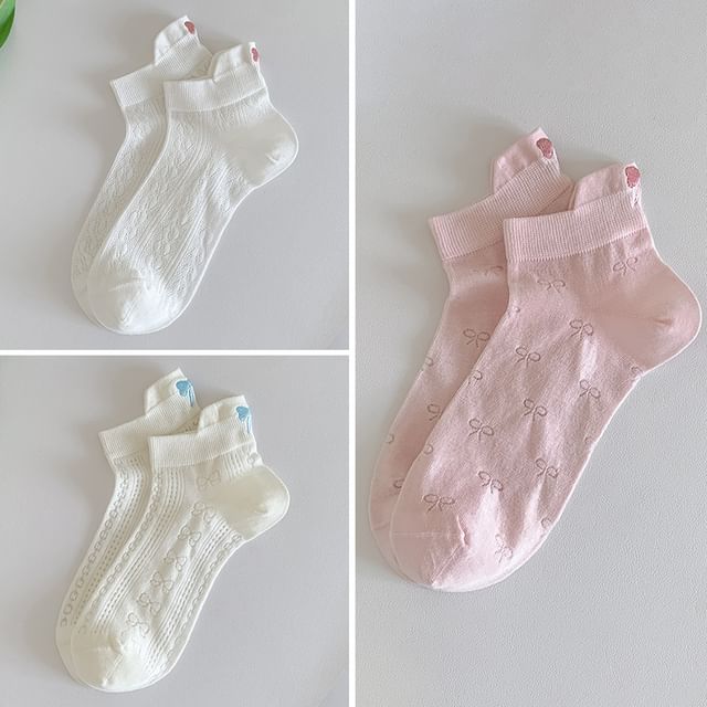 Bow Embroidery Socks Set SpreePicky