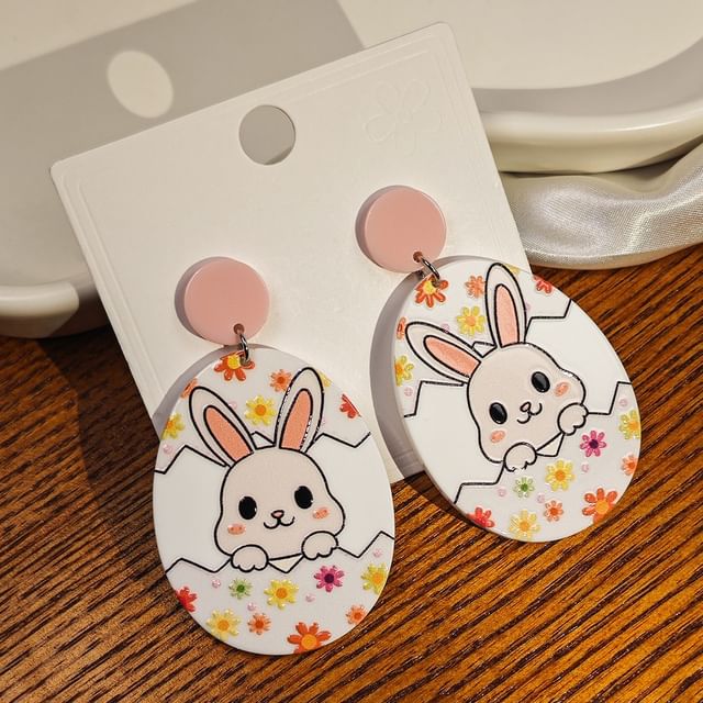 Rabbit Acrylic Drop Earring SpreePicky