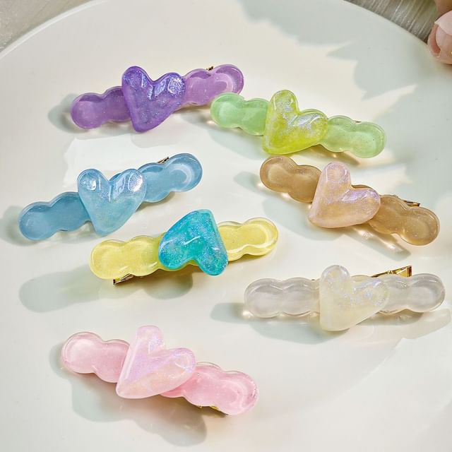 Heart Resin Hair Clip SpreePicky