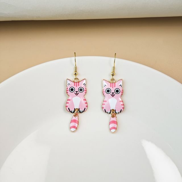 Cat Alloy Drop Earring SpreePicky