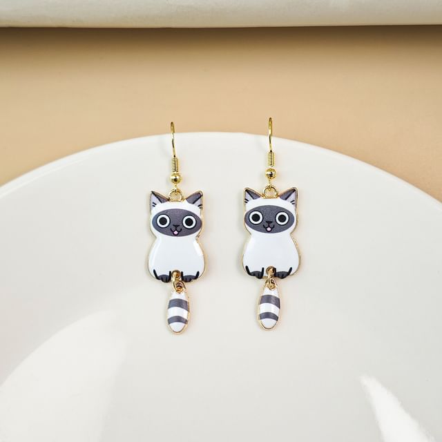 Cat Alloy Drop Earring SpreePicky