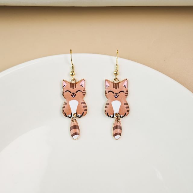 Cat Alloy Drop Earring SpreePicky