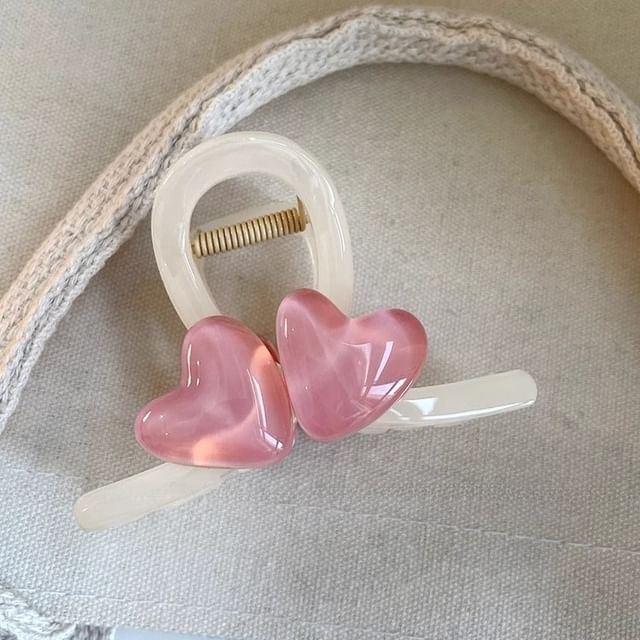 Heart Acrylic Hair Clamp SpreePicky