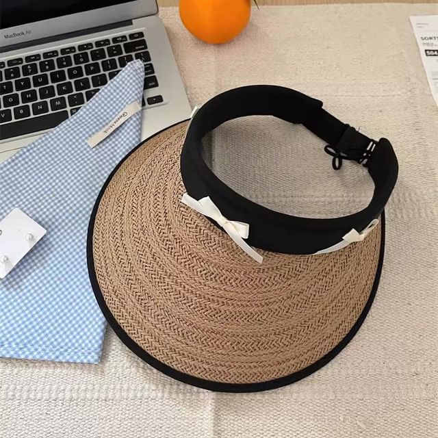 Ribbon Piped Straw Sun Hat SpreePicky