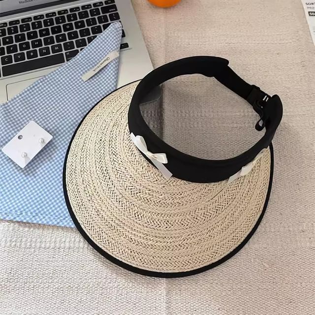 Ribbon Piped Straw Sun Hat SpreePicky