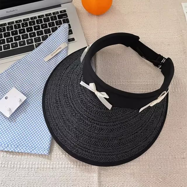 Ribbon Piped Straw Sun Hat SpreePicky