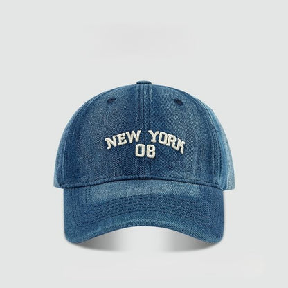 Lettering Embroidered Denim Baseball Cap SpreePicky