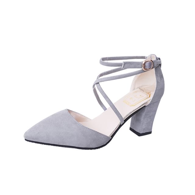 Chunky-Heel Pointy Sandals SpreePicky