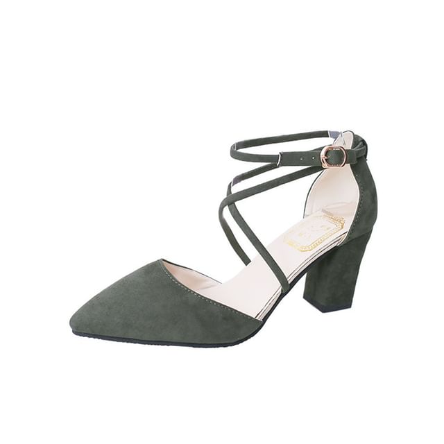 Chunky-Heel Pointy Sandals SpreePicky