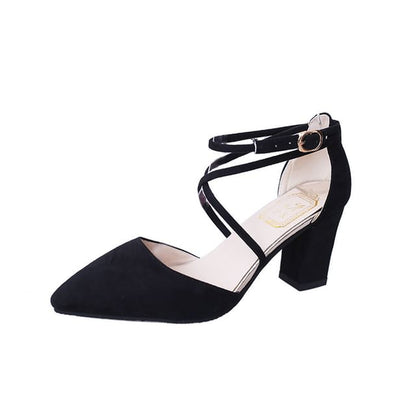 Chunky-Heel Pointy Sandals SpreePicky