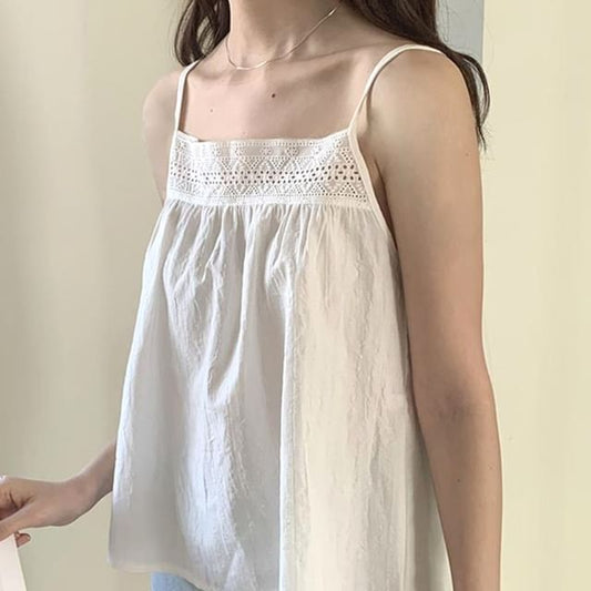 Plain Pointelle Cami Top mySite