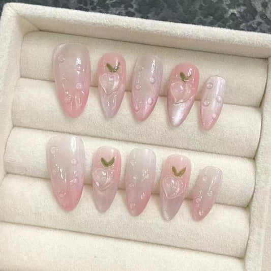 Peach Press On Nail SpreePicky