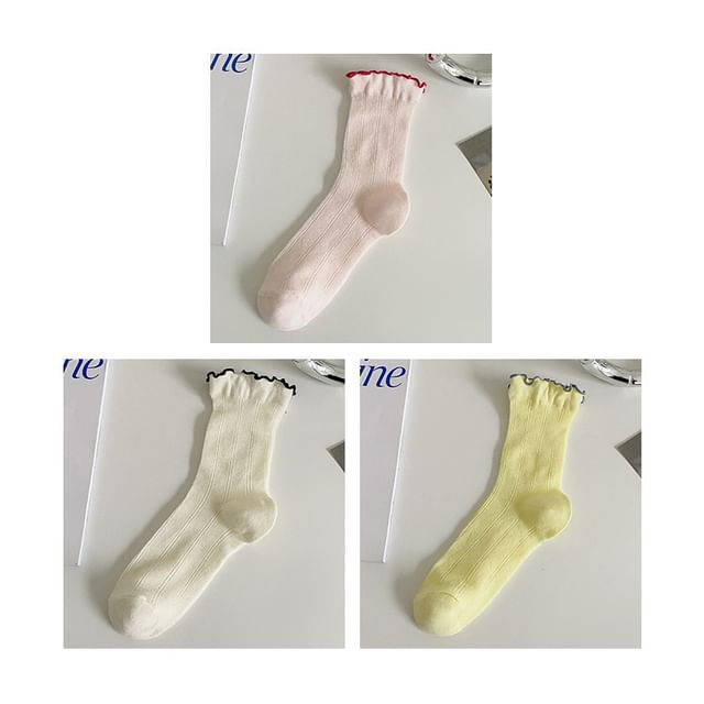 Contrast Trim Socks Set SpreePicky