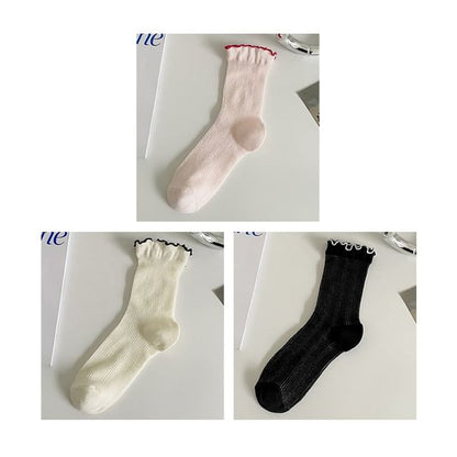 Contrast Trim Socks Set SpreePicky