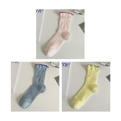 Contrast Trim Socks Set SpreePicky