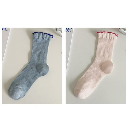 Contrast Trim Socks Set SpreePicky