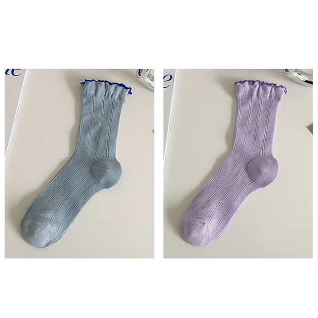 Contrast Trim Socks Set SpreePicky