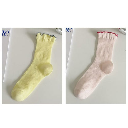 Contrast Trim Socks Set SpreePicky