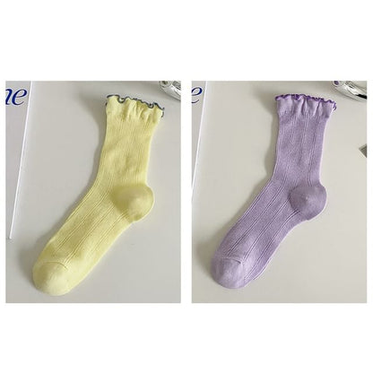 Contrast Trim Socks Set SpreePicky