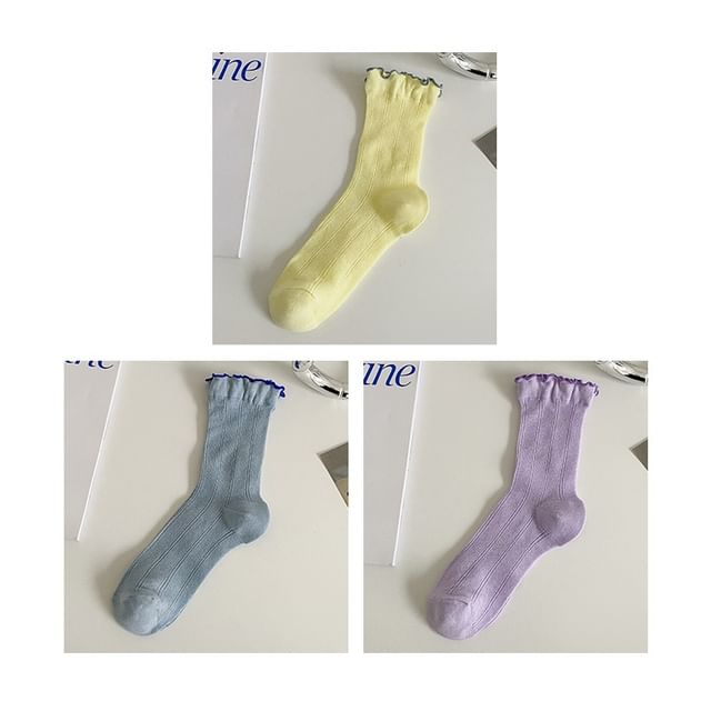 Contrast Trim Socks Set SpreePicky