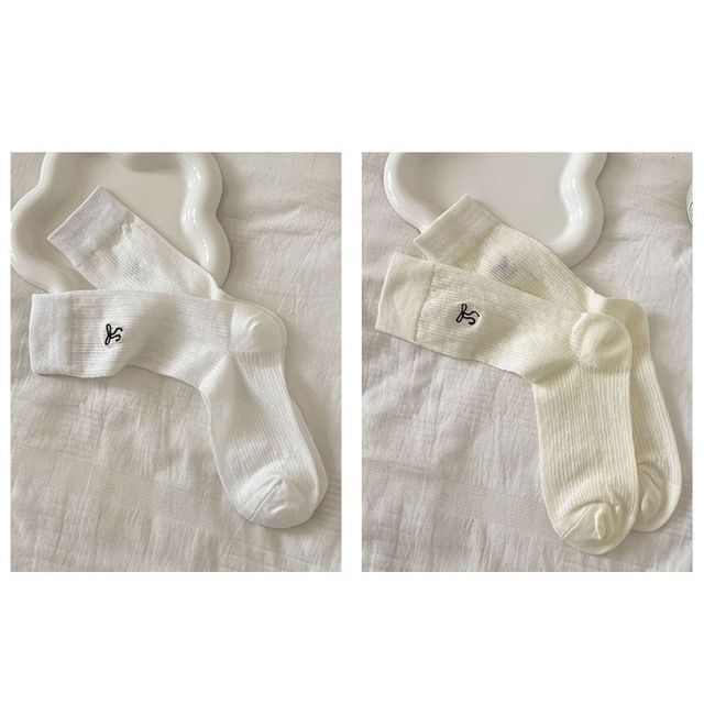 Bow Embroidered Socks Set SpreePicky