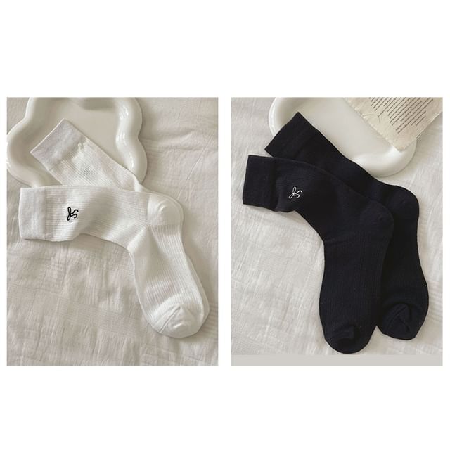 Bow Embroidered Socks Set SpreePicky