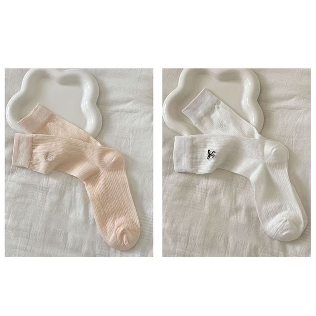 Bow Embroidered Socks Set SpreePicky