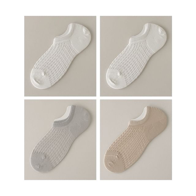 Plain No Show Socks Set SpreePicky