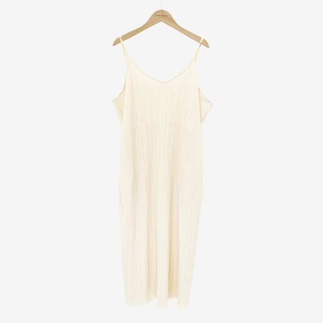 Sleeveless Ribbed Plain Maxi A-Line Dress SpreePicky