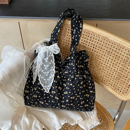 Floral Drawstring Shopper Bag / Neckerchief / Set mySite