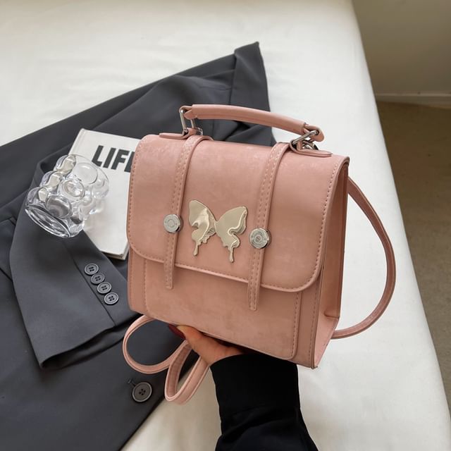 Butterfly Studded Flap Backpack mySite