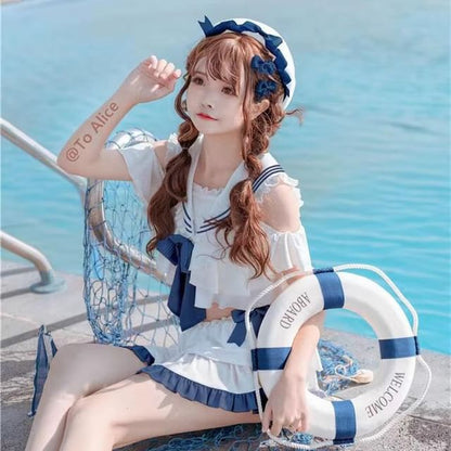 Set: Lolita Sailor Collar Swim Top + Swim Skirt mySite