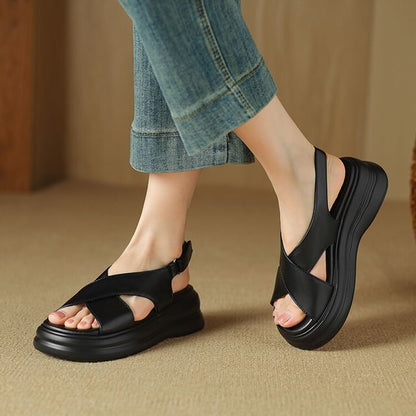 Platform Cross Strap Sandals SpreePicky