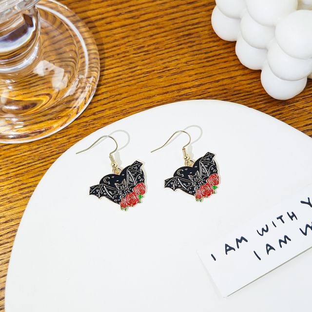 Halloween Bat Alloy Drop Earring SpreePicky