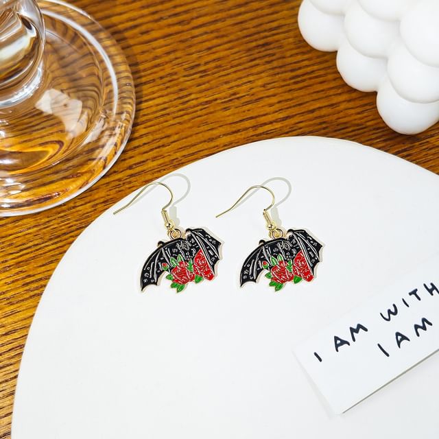 Halloween Bat Alloy Drop Earring SpreePicky