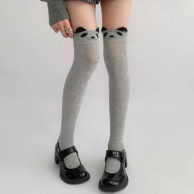 Bear Pattern Over The Knee Socks SpreePicky