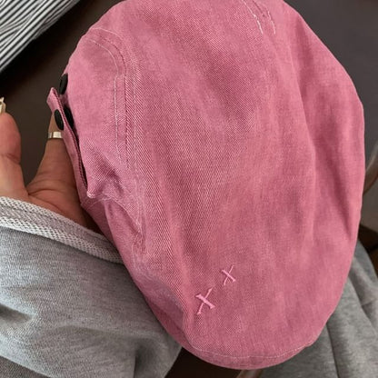 Pink Cotton Flat Cap SpreePicky