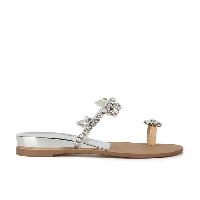 Toe Loop Rhinestone Slide Sandals SpreePicky