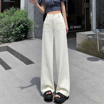 High Rise Plain Wide Leg Pants mySite