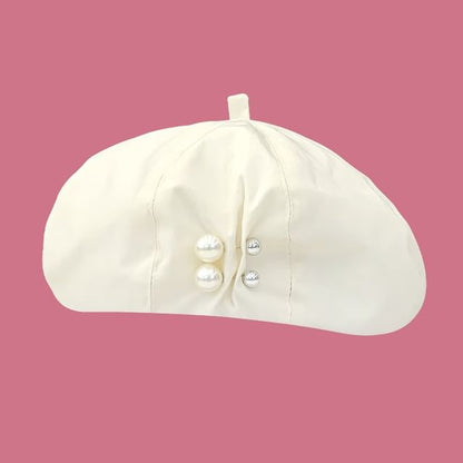 Faux Pearl Pin Beret SpreePicky