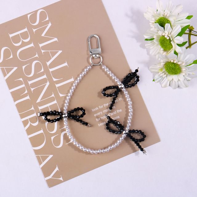 Bow Bead Bag Charm Keyring SpreePicky