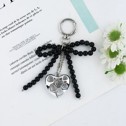 Heart Bow Bead Keyring SpreePicky