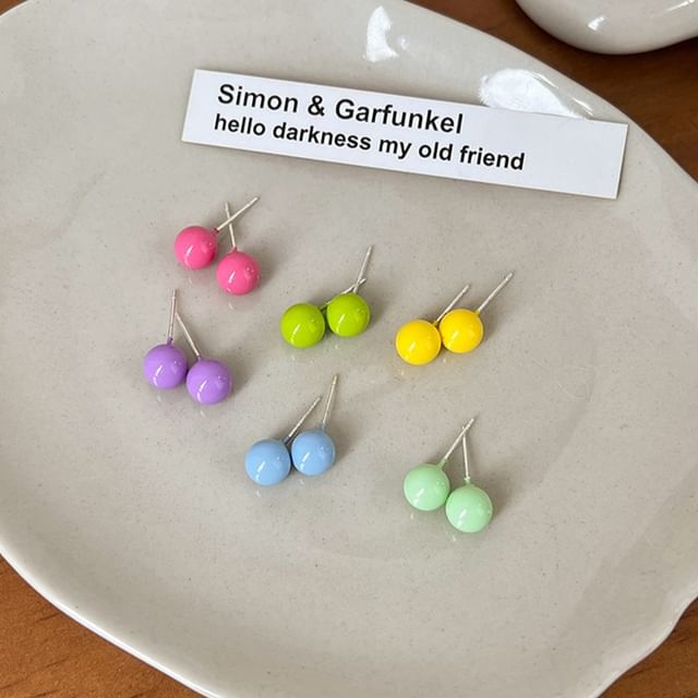 Pastel Bead Stud Earring SpreePicky