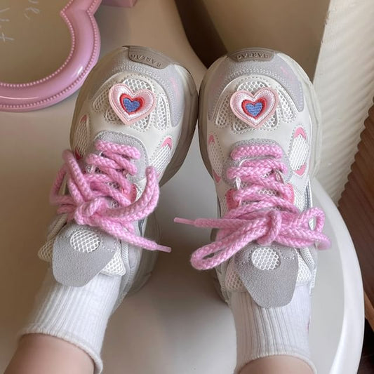 Platform Sneakers With Heart SpreePicky