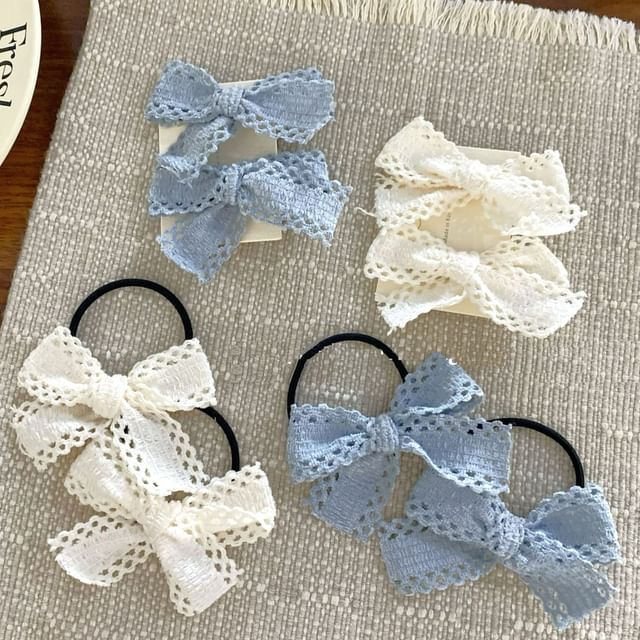 Perforated Plain Bow Hair Clip / Hair Tie mySite