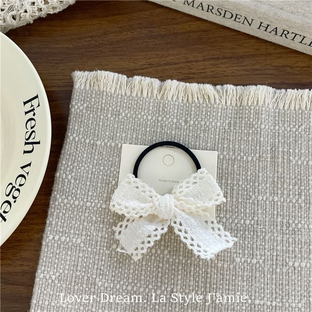 Perforated Plain Bow Hair Clip / Hair Tie mySite