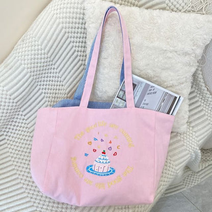 Embroidered Canvas Tote Bag mySite